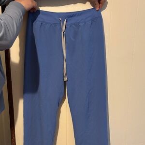 Figs Women’s Blue scrubs with Gray Drawstring